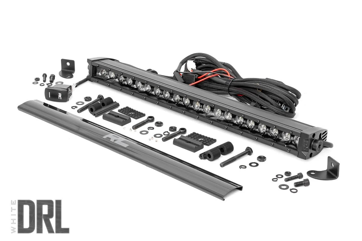 20 Inch Black Series LED Light Bar Single Row | Cool White DRL