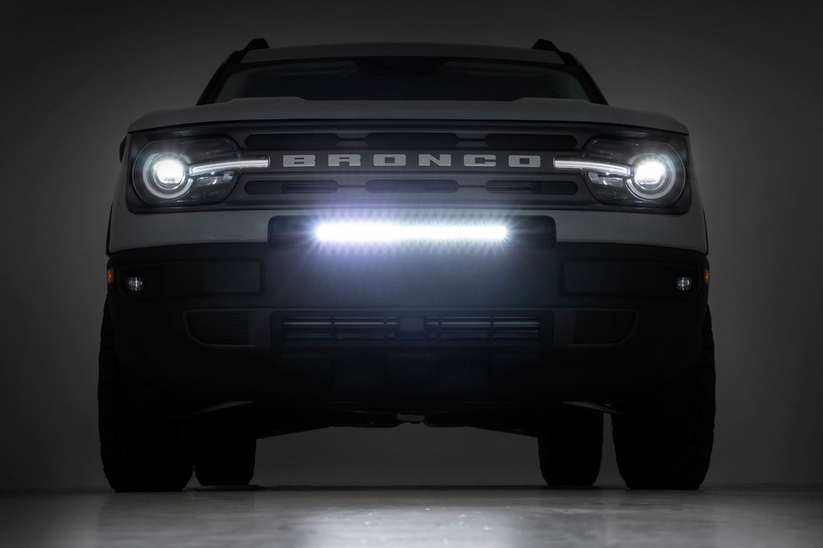 20 Inch Black Series LED Light Bar Single Row | Cool White DRL