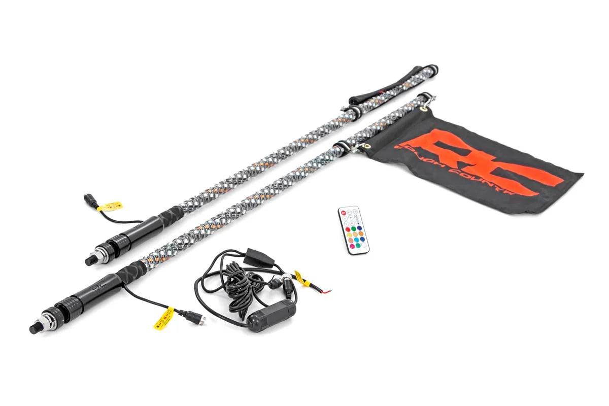 Multi-Color LED Whip | 4' Long | Pair