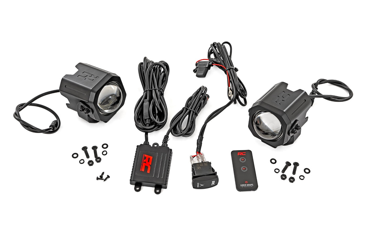 Laser Whip Light Kit RGBW | 2400 Lumens | Pair