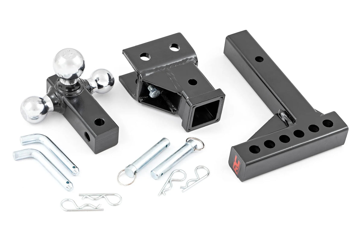 Adjustable Trailer Hitch 6 Inch Drop | Multi-Ball Mount | Fits 2 Inch Receiver