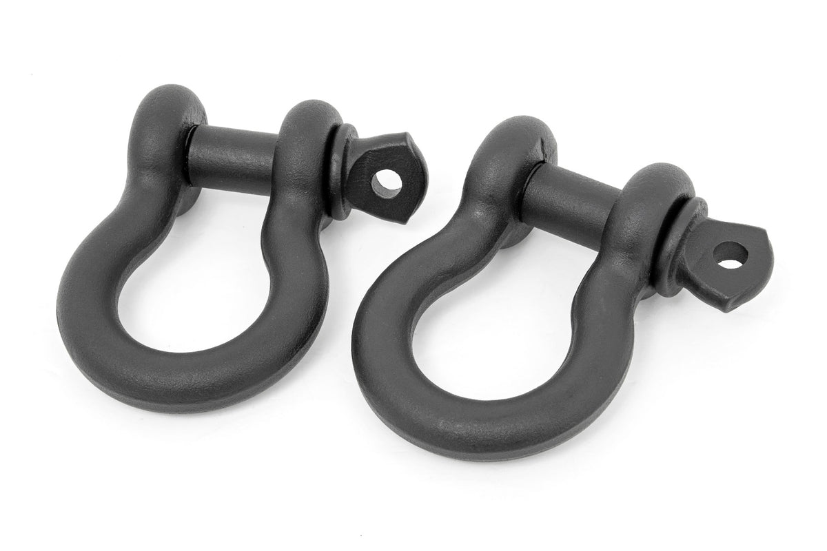 5/8 D Ring Shackles Cast | 3/4" Pin | Pair | Black